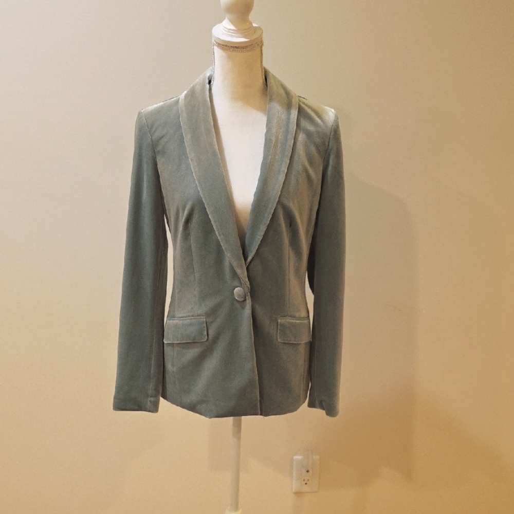 INC International Concepts Mint Blazer with Notched Lapels